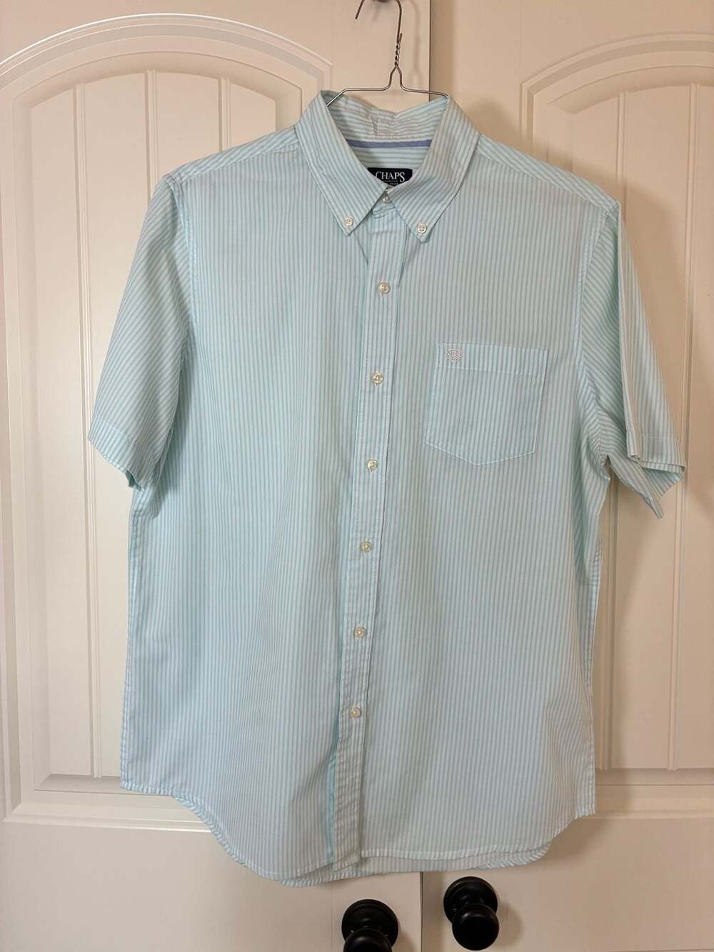 Chaps Men's Short-Sleeve Striped Button-Down Casual Shirt